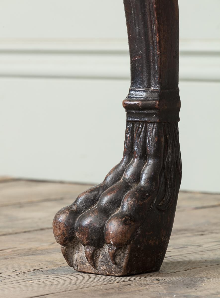 18th Century and Earlier Irish Walnut Console Table with Irish Kilkenny Marble Top, 18th Century For Sale