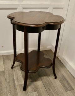 Irish Walnut Side or Lamp Table the Table Has a Four Leaf Clover Shape