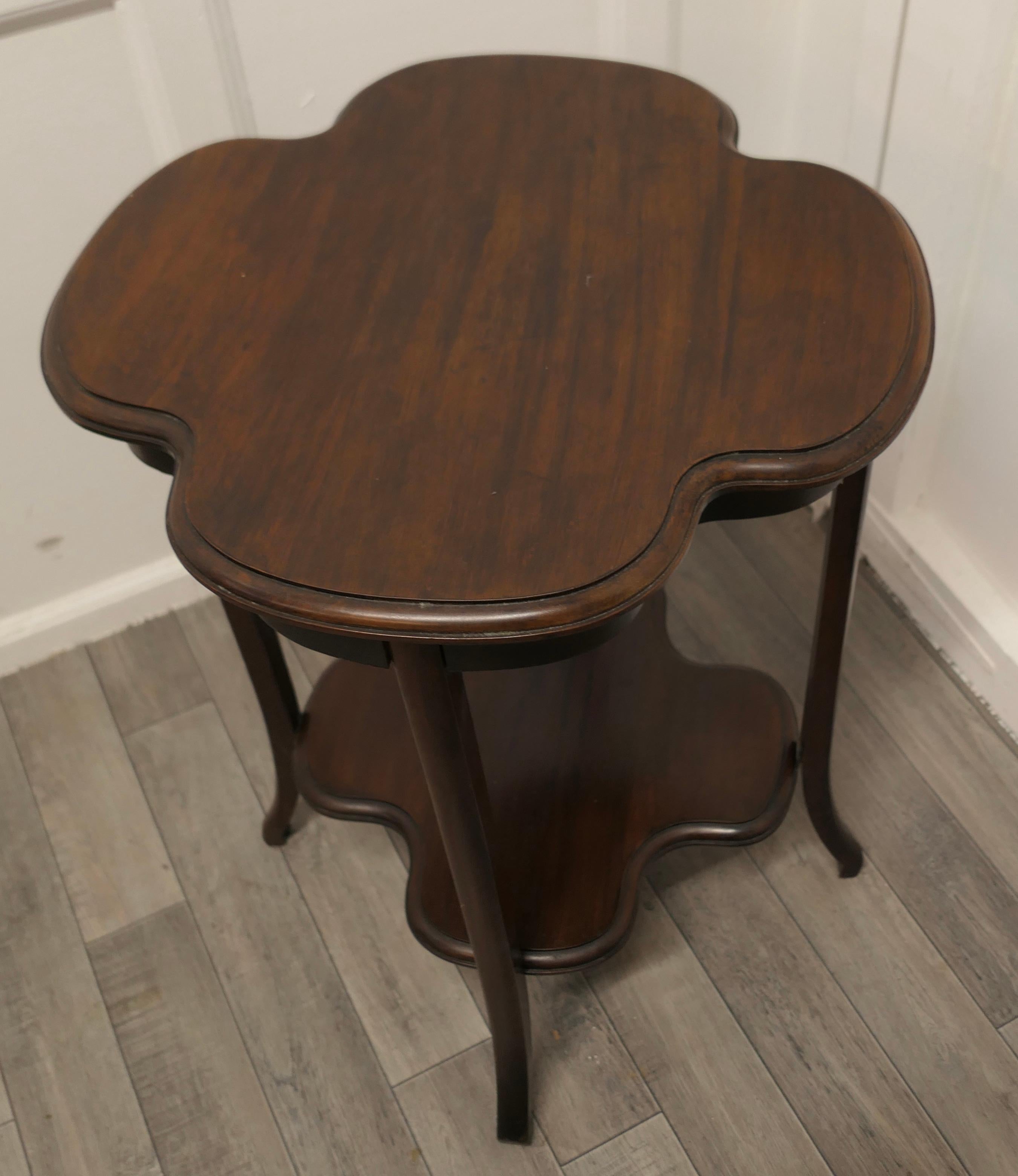 Country Irish Walnut Side or Lamp Table the Table Has a Four Leaf Clover Shape For Sale