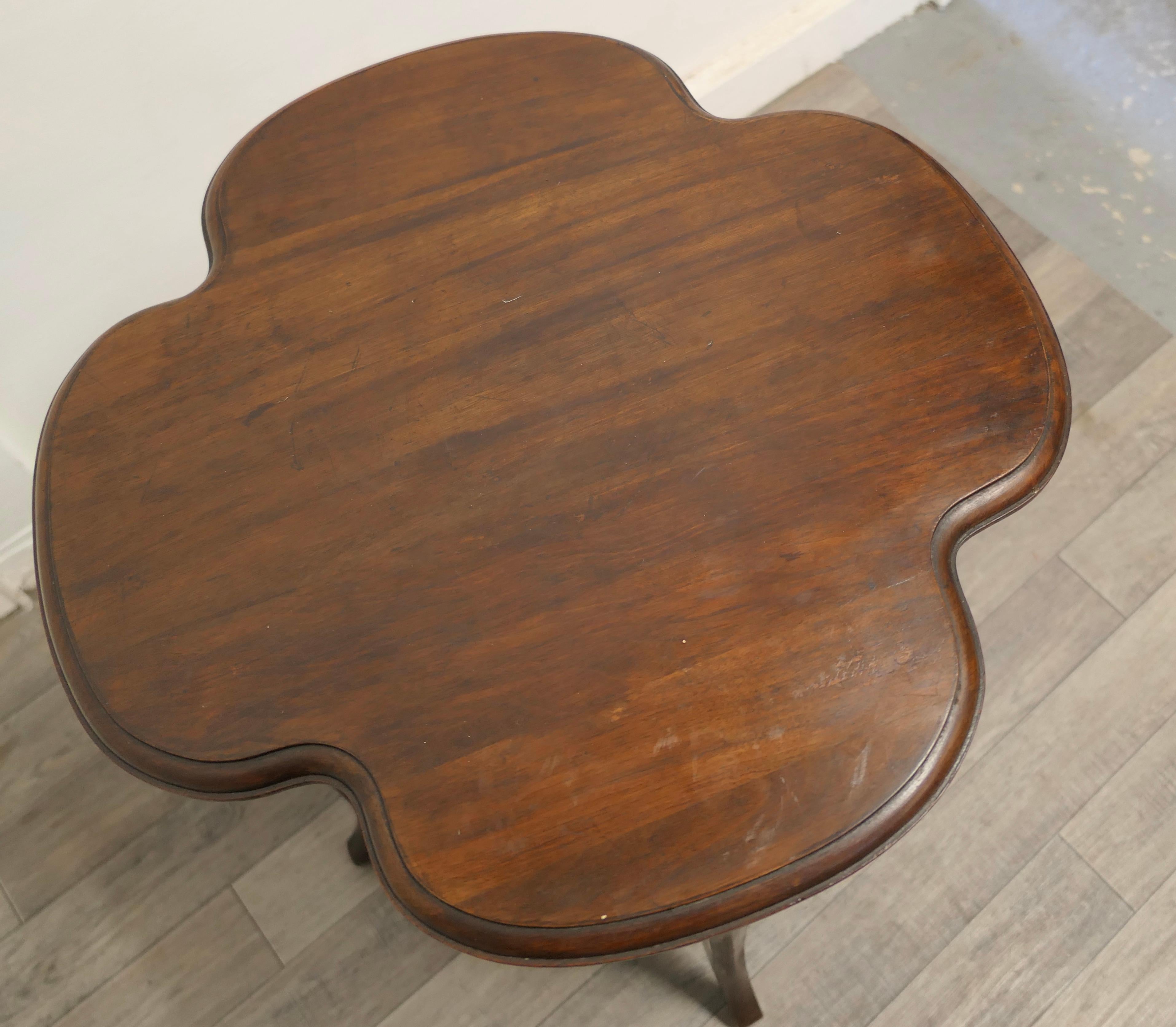 Irish Walnut Side or Lamp Table the Table Has a Four Leaf Clover Shape For Sale 1