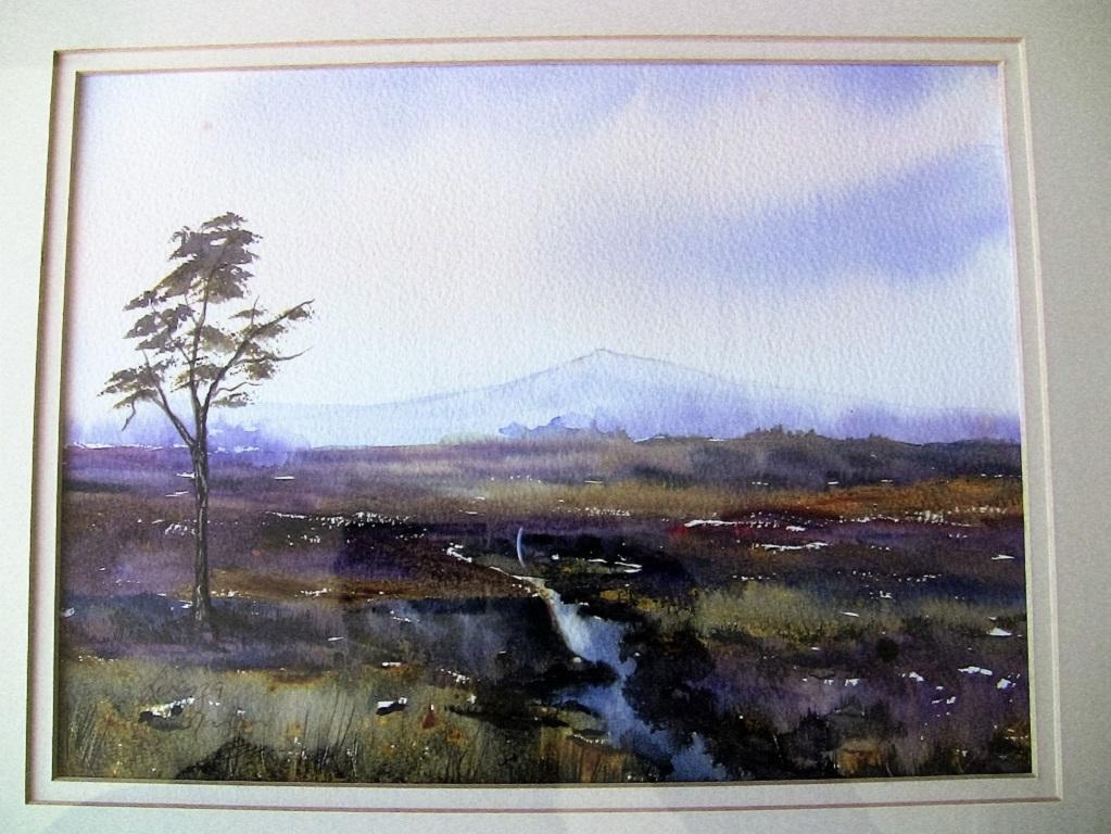 Country Irish Watercolor by L Burns of Croghan Bog