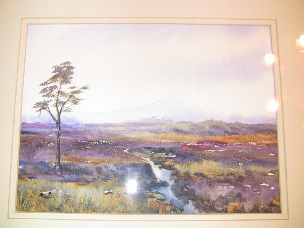 Hand-Painted Irish Watercolor by L Burns of Croghan Bog