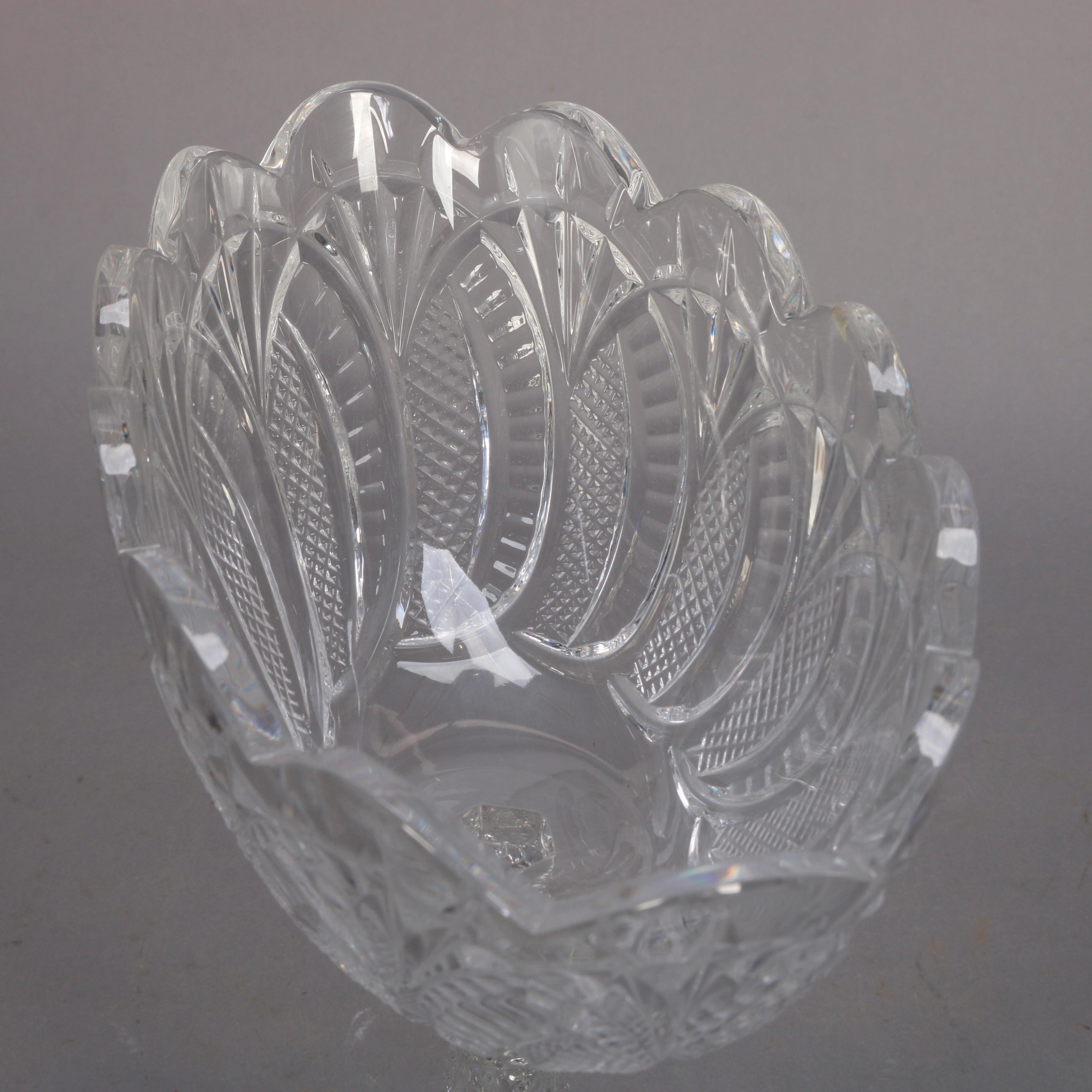 Irish Waterford Cut Crystal Figural Seahorse Compote, 20th Century at ...