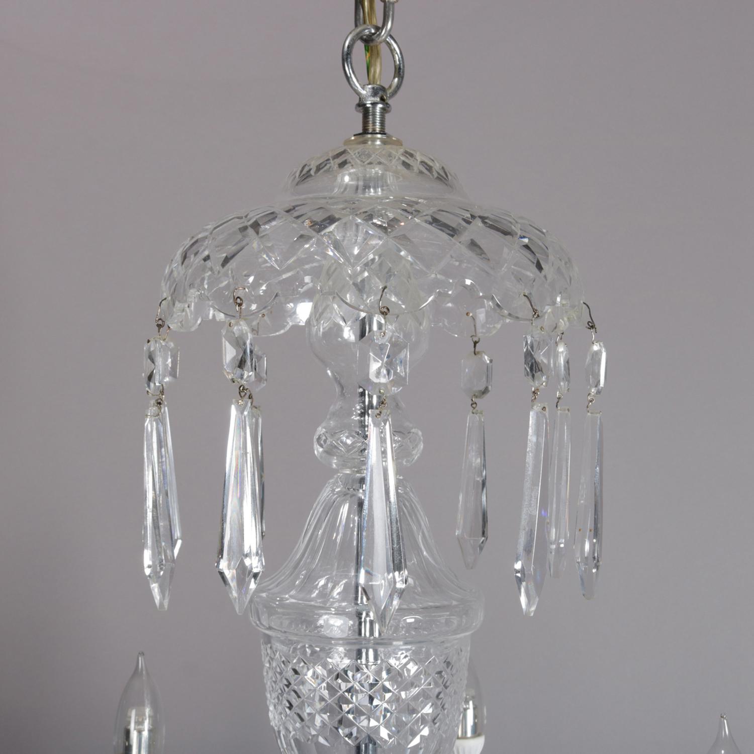 20th Century Irish Waterford Cut Crystal Ten-Light French Style Chandelier, circa 1960