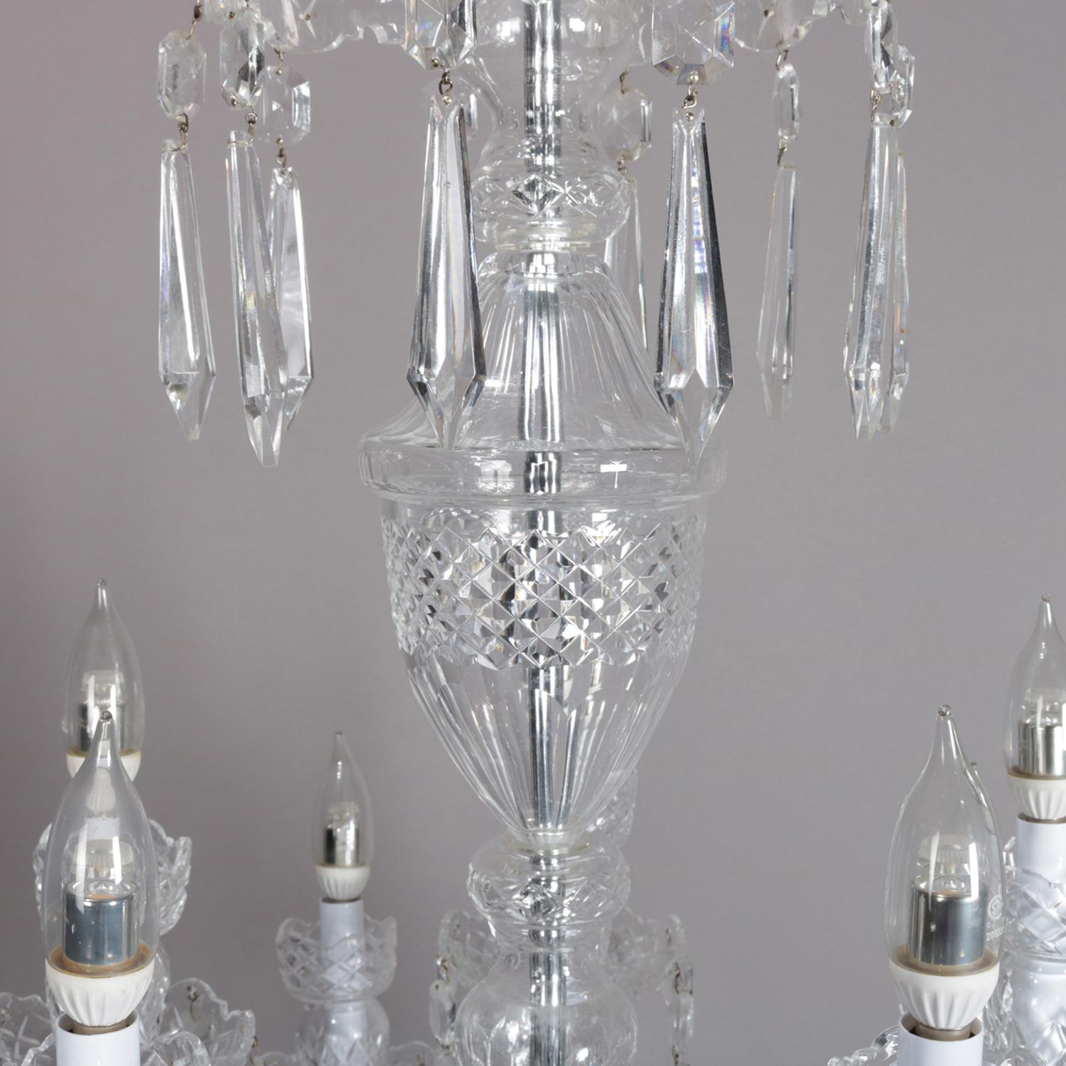 Irish Waterford Cut Crystal Ten-Light French Style Chandelier, circa 1960 1