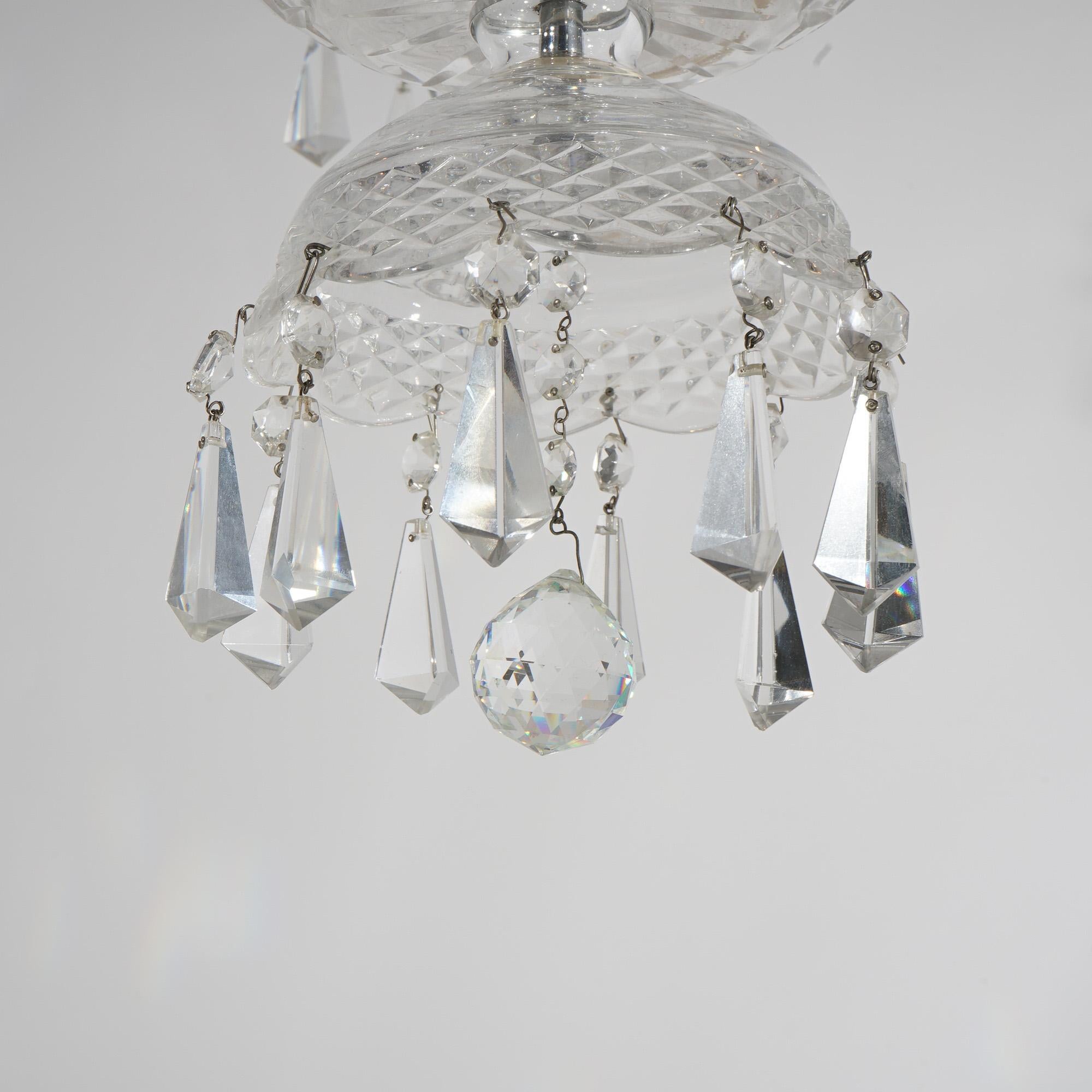 Irish Waterford Eight-Light Cut Crystal Chandelier 20th C 7