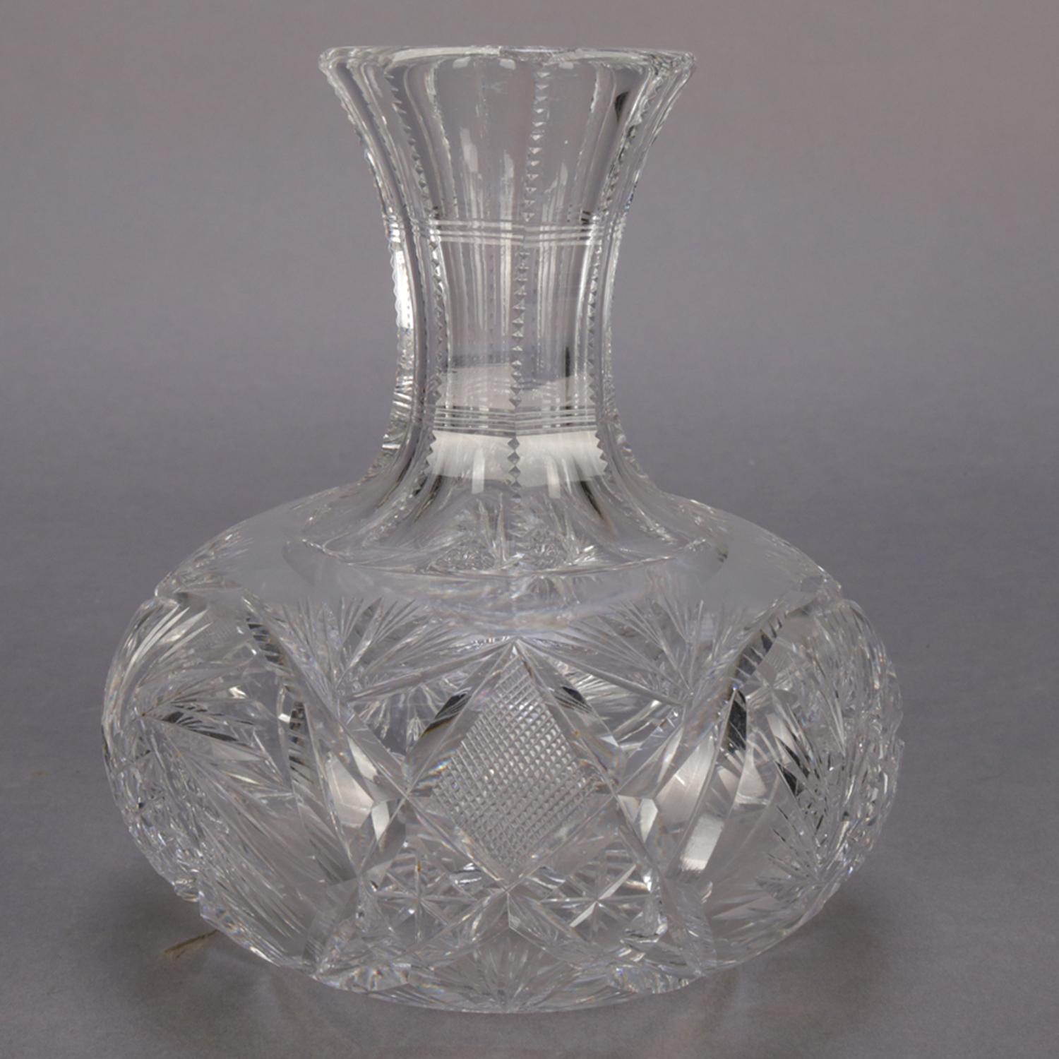 Hawkes School American Brilliant Cut Glass Wine Carafe, 20th Century 3