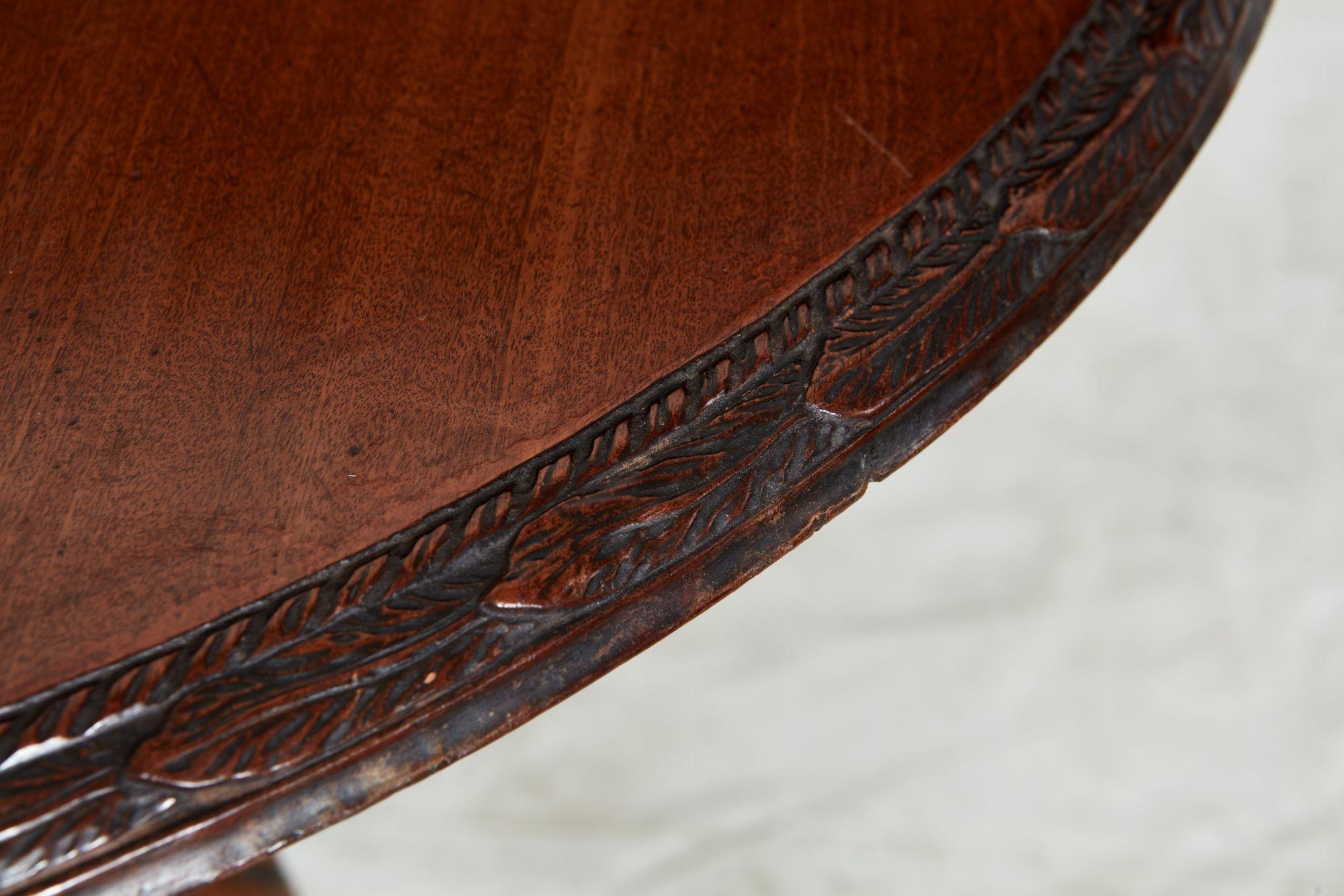 Irish Wheat Carved Tripod Tea Table For Sale 5