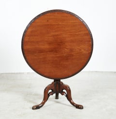 Irish Wheat Carved Tripod Tea Table