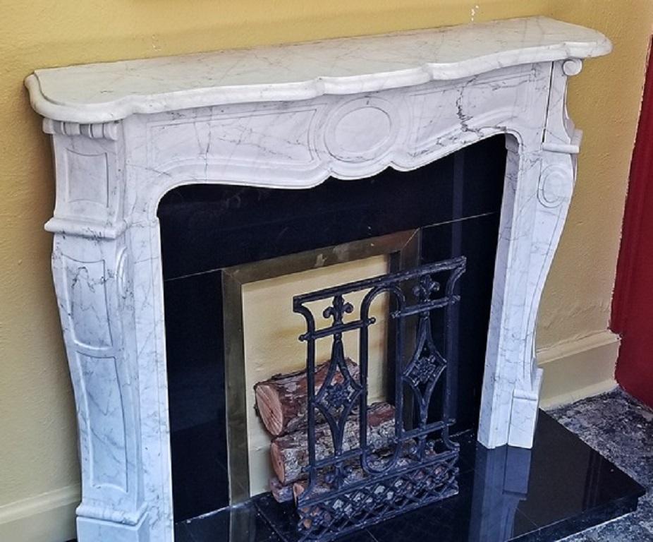 Carrara Marble Irish White Marble Complete Fireplace