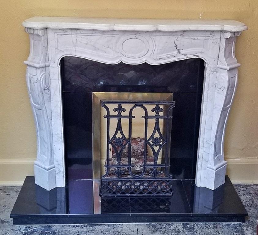 Irish White Marble Complete Fireplace 1