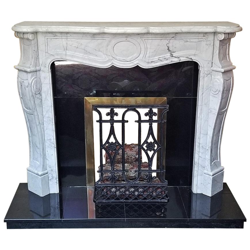 Irish White Marble Complete Fireplace