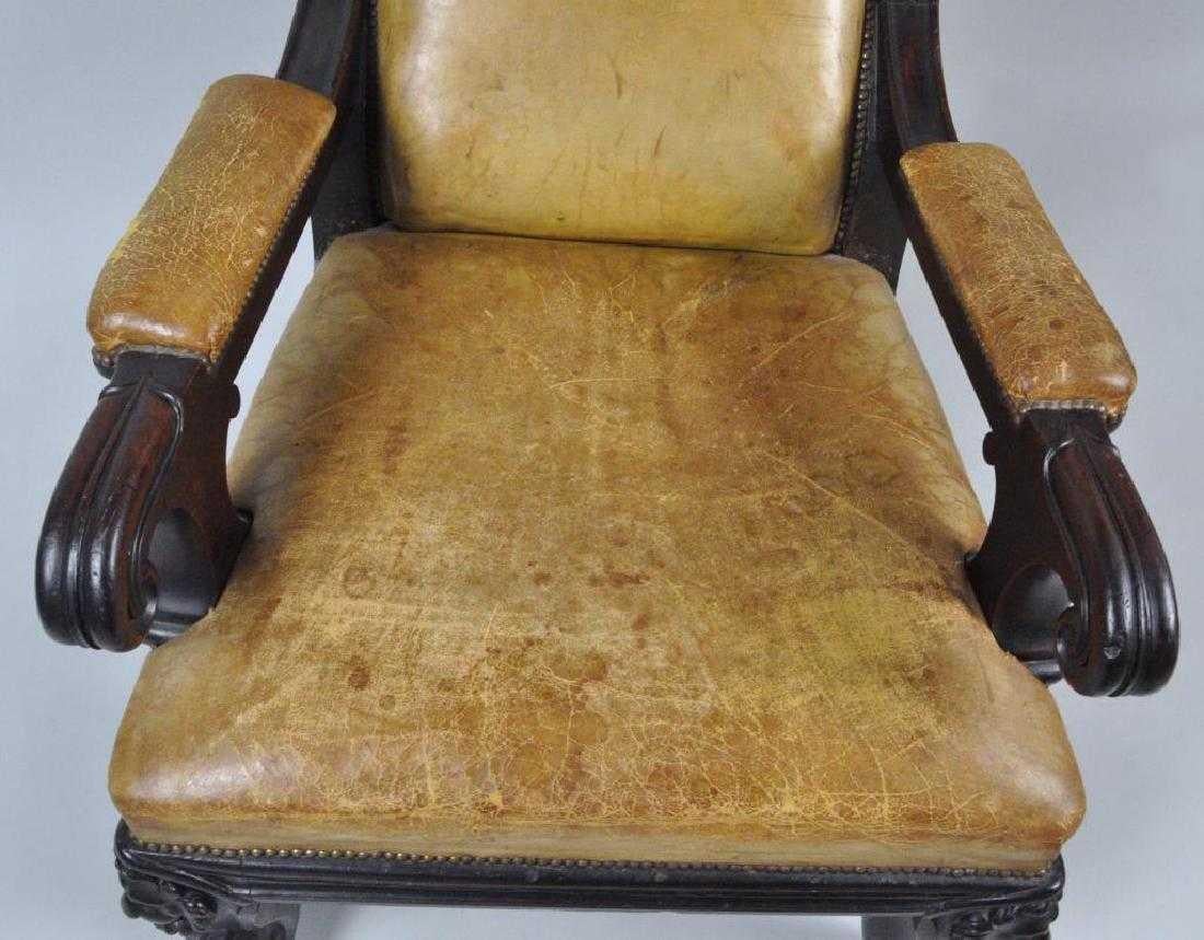 Irish William IV Mahogany Library Chair of Grand Scale In Good Condition In Greenwich, CT