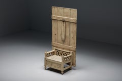Irish Wooden Settle Chair, Bohemian Style, 19th Century, Transformable