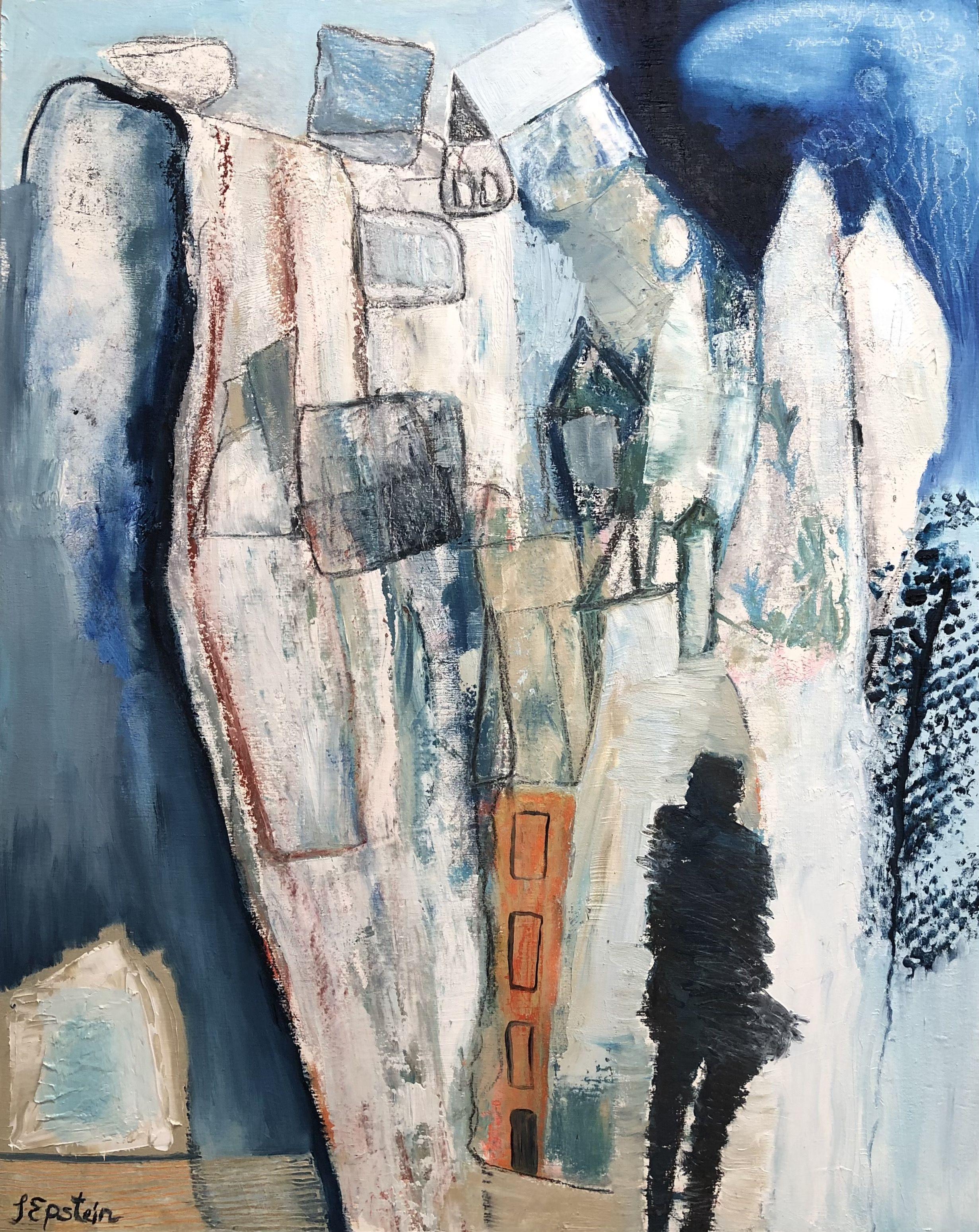 No Sleep Blues, Pittura, Olio su pannello di Wood - Painting di Irit Epstein