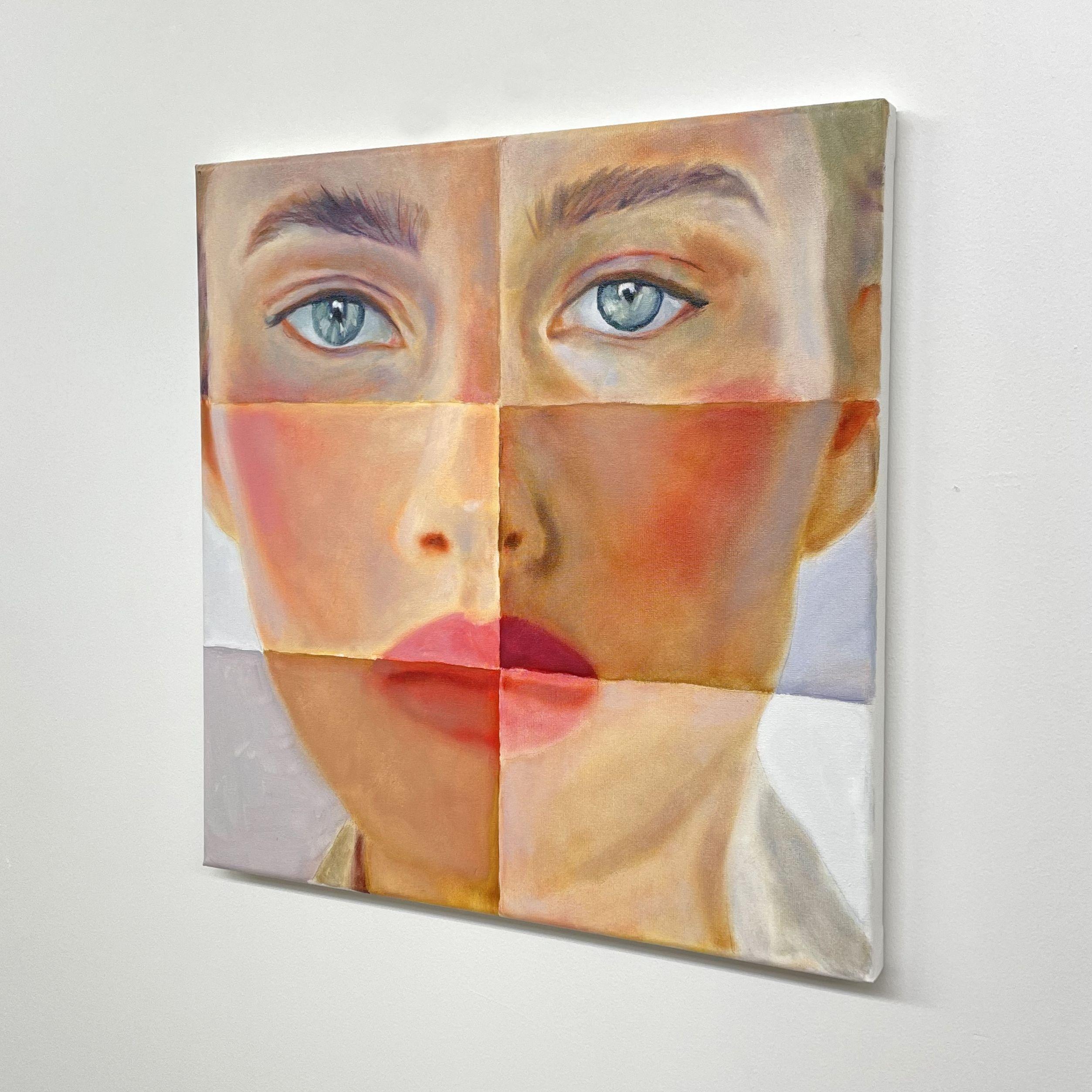 Algorithm 40 x 40 cm., Gemälde, Öl auf Leinwand im Angebot 1