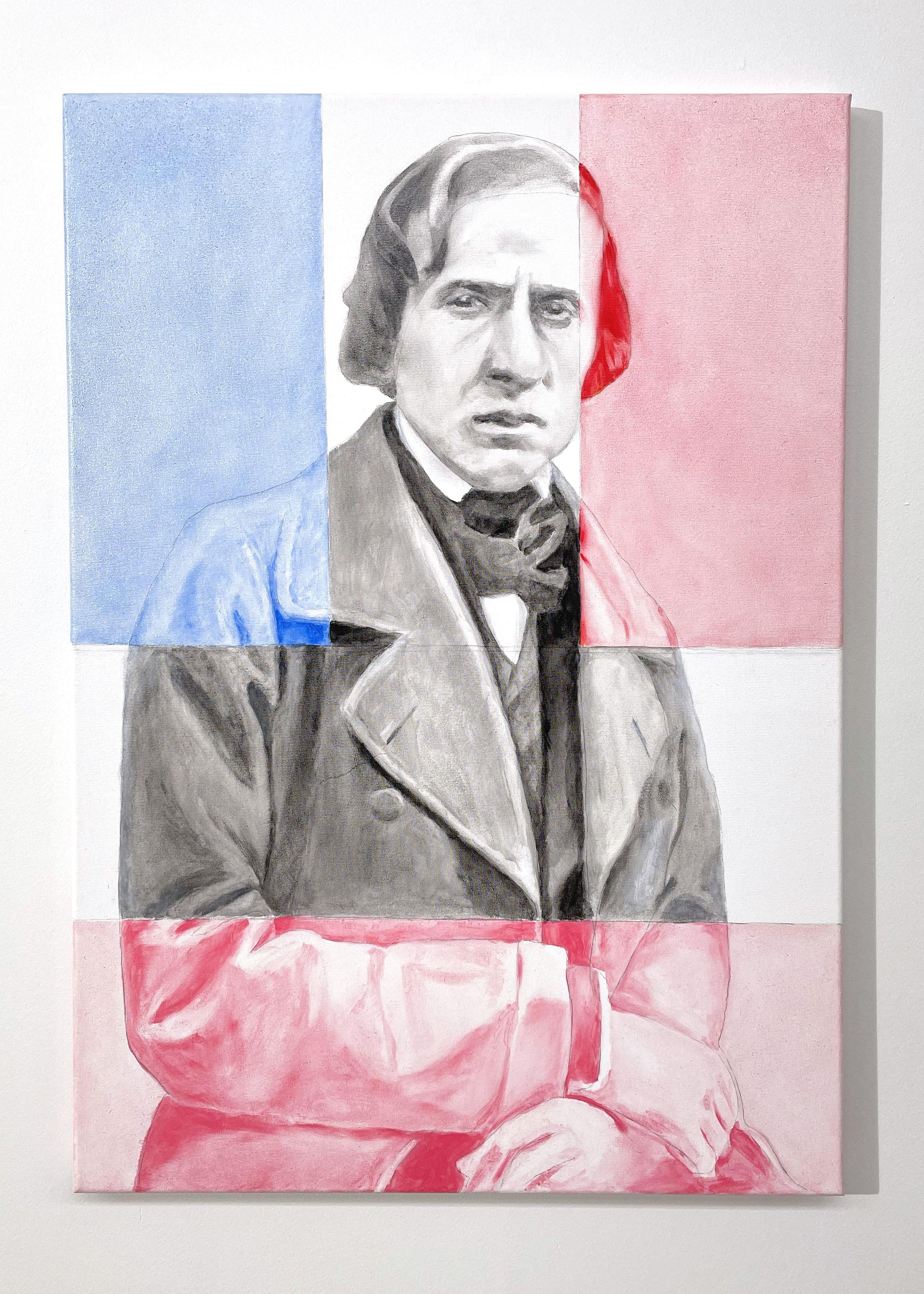ZWISCHEN POLEN UND FRANKREICH. CHOPIN 70 X 50 CM, Gemälde, Öl auf Leinwand (Sonstige Kunststile), Painting, von Irjan Moussin