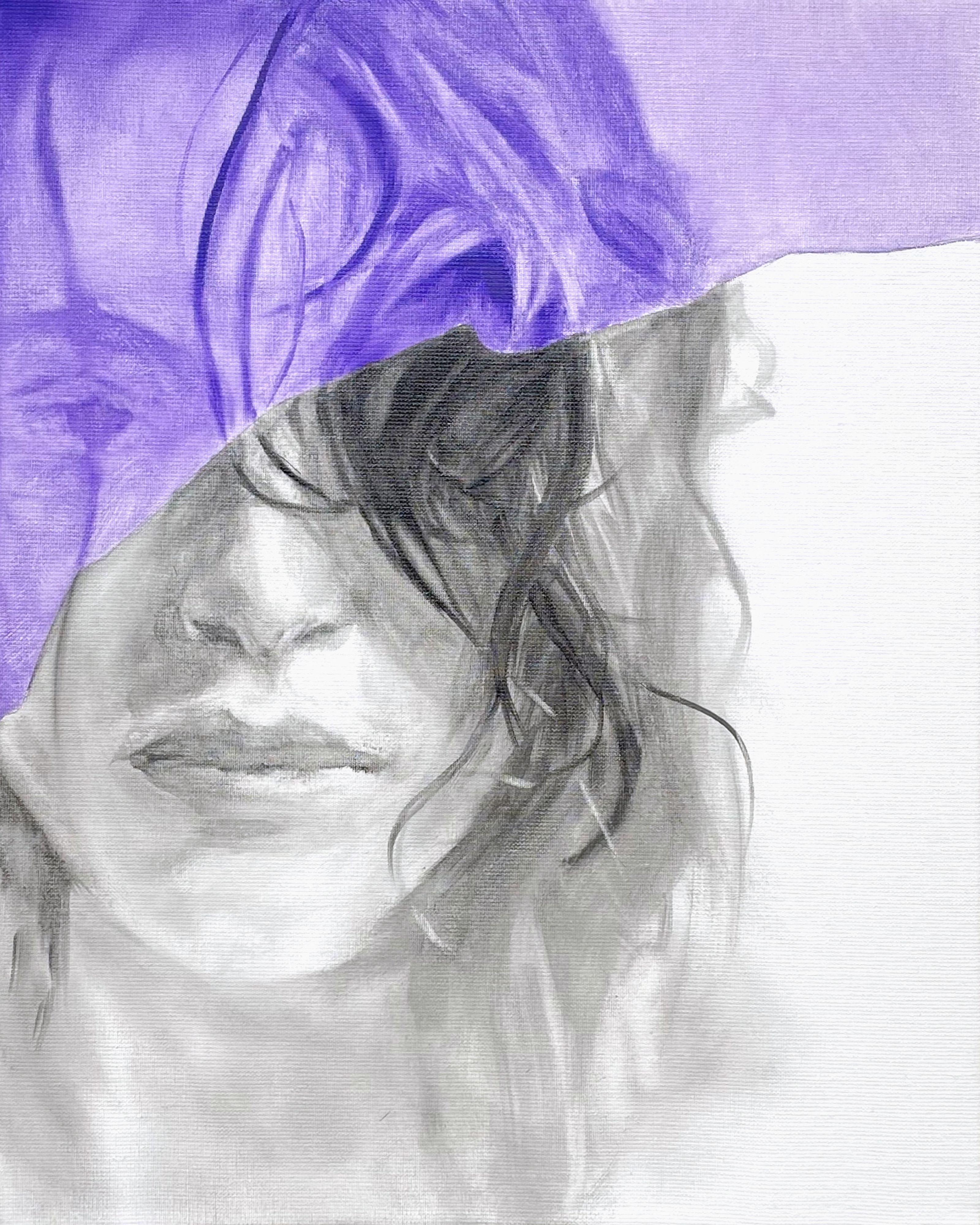 Portrait eines fremden Mädchens 40 x 50 cm, Gemälde, Öl auf Leinwand – Painting von Irjan Moussin
