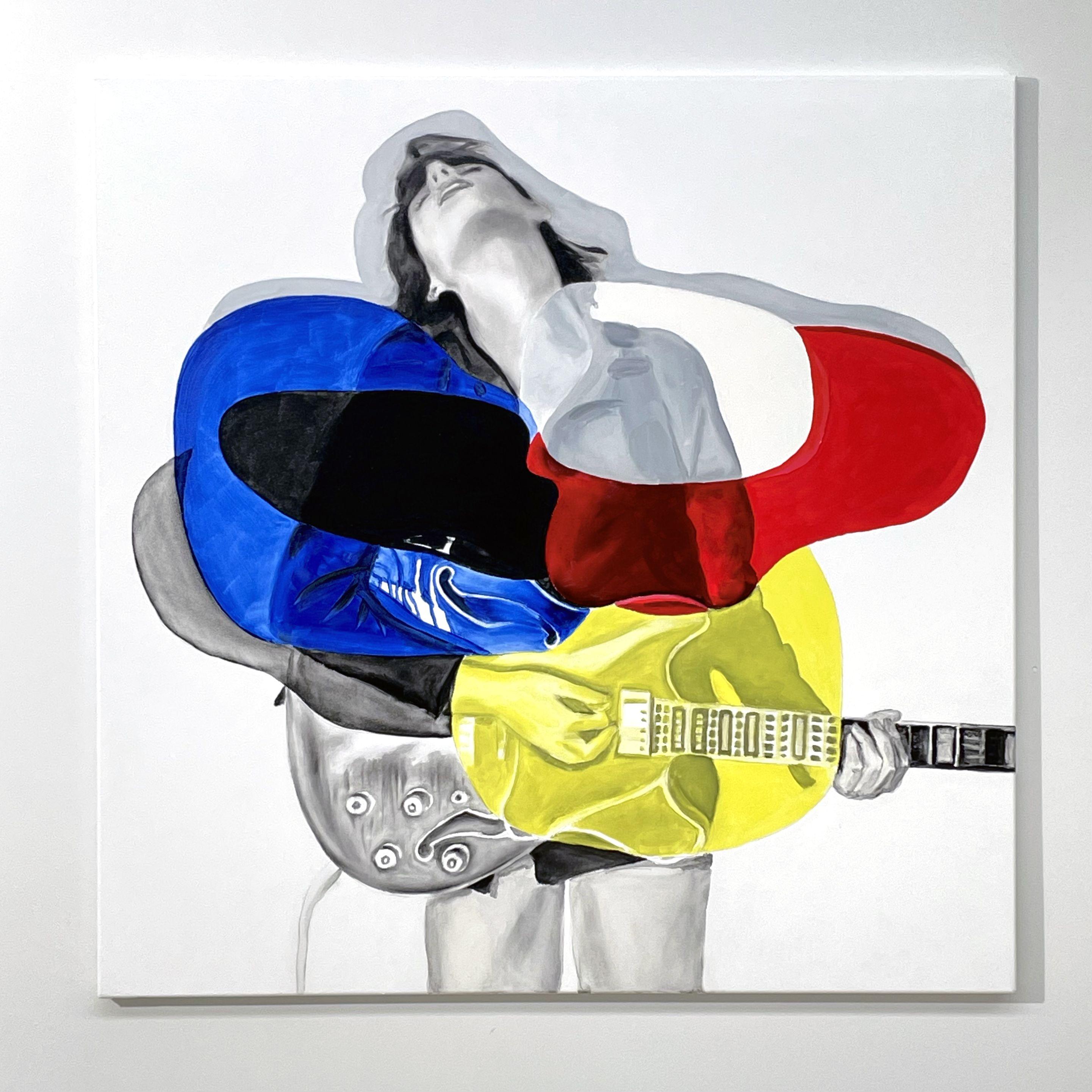 Straßenmusiker 100 x 100 cm, Gemälde, Öl auf Leinwand (Zeitgenössisch), Painting, von Irjan Moussin