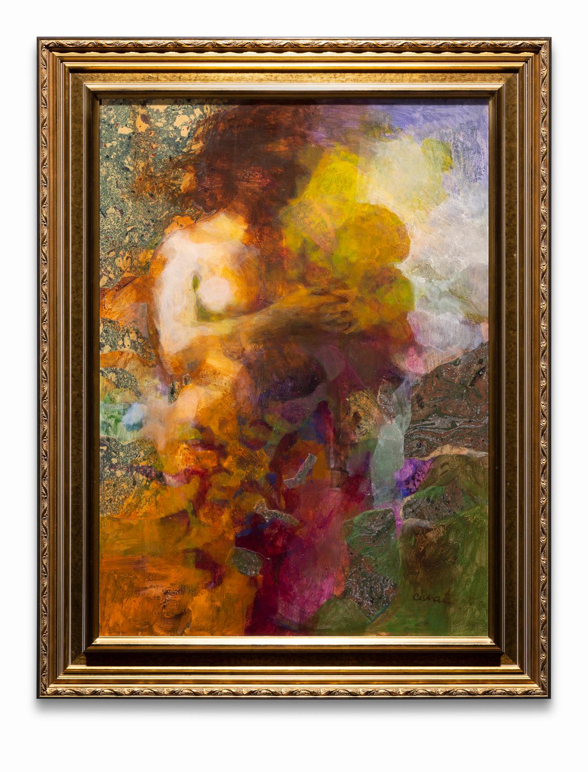 Irma Cavat "Peinture sans titre sur l'amour" Collage en techniques mixtes