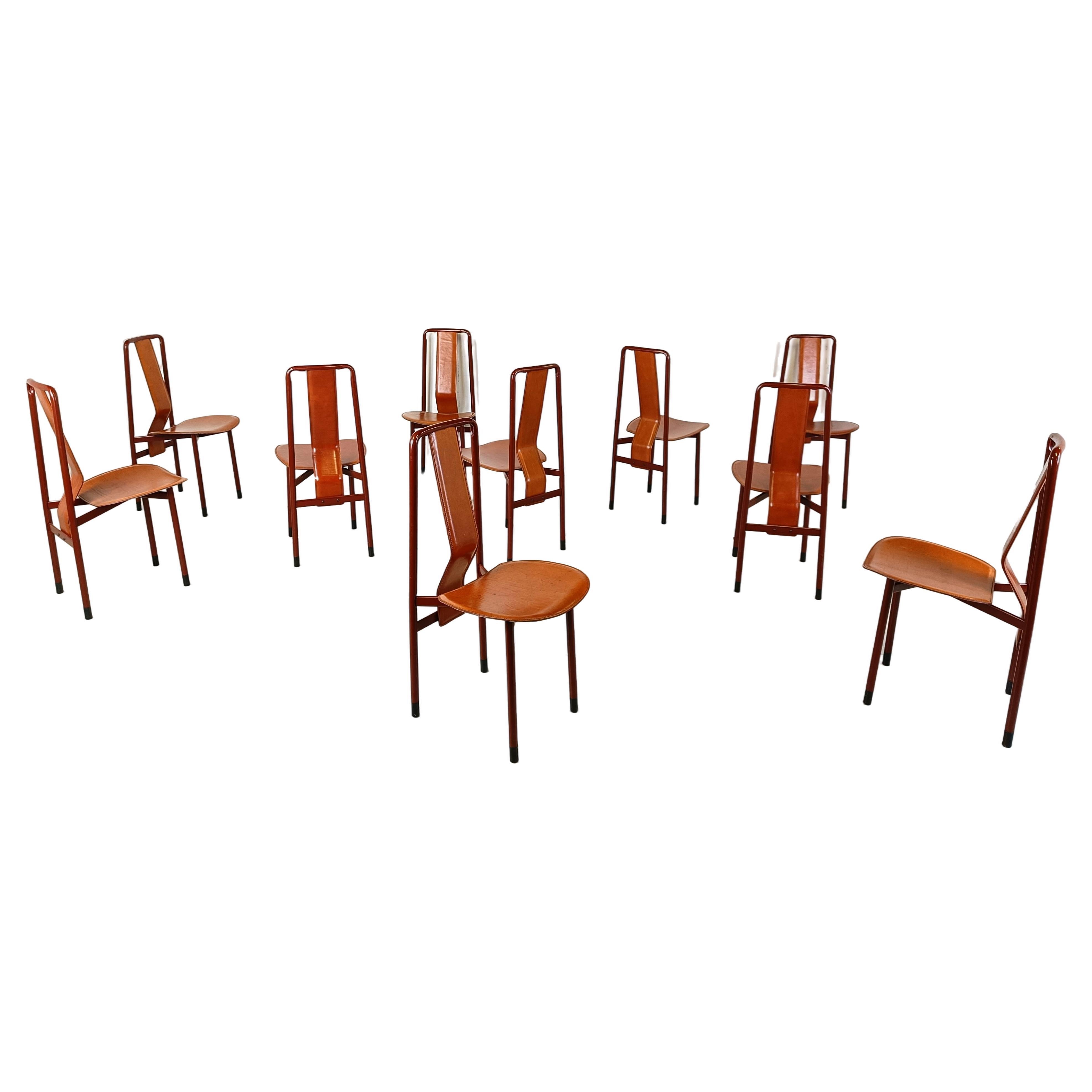 Irma Design Chairs by Achille Castiglioni for Zanotta, 1970s, Set of 10  For Sale