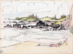 Pittura a tecnica mista moderna del Medioevo -- Un giorno in spiaggia