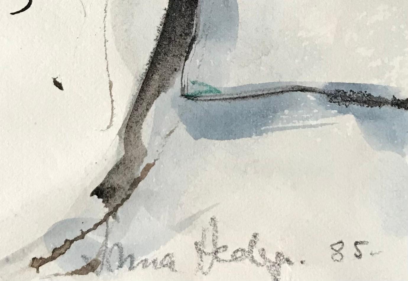 Thought by Irma Hediger - Watercolor on paper 15x25 cm For Sale 2