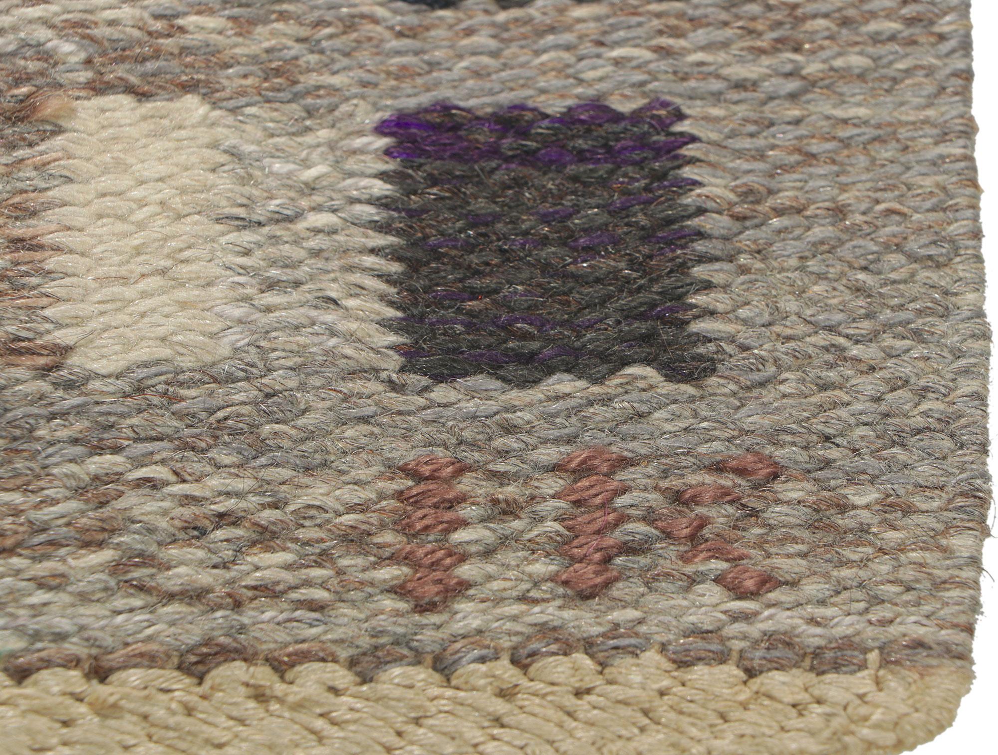 Irma Kronlund Alfombra sueca vintage Kilim Rollakan, Kronobergs Läns Hemslöjd Tejido a mano en venta