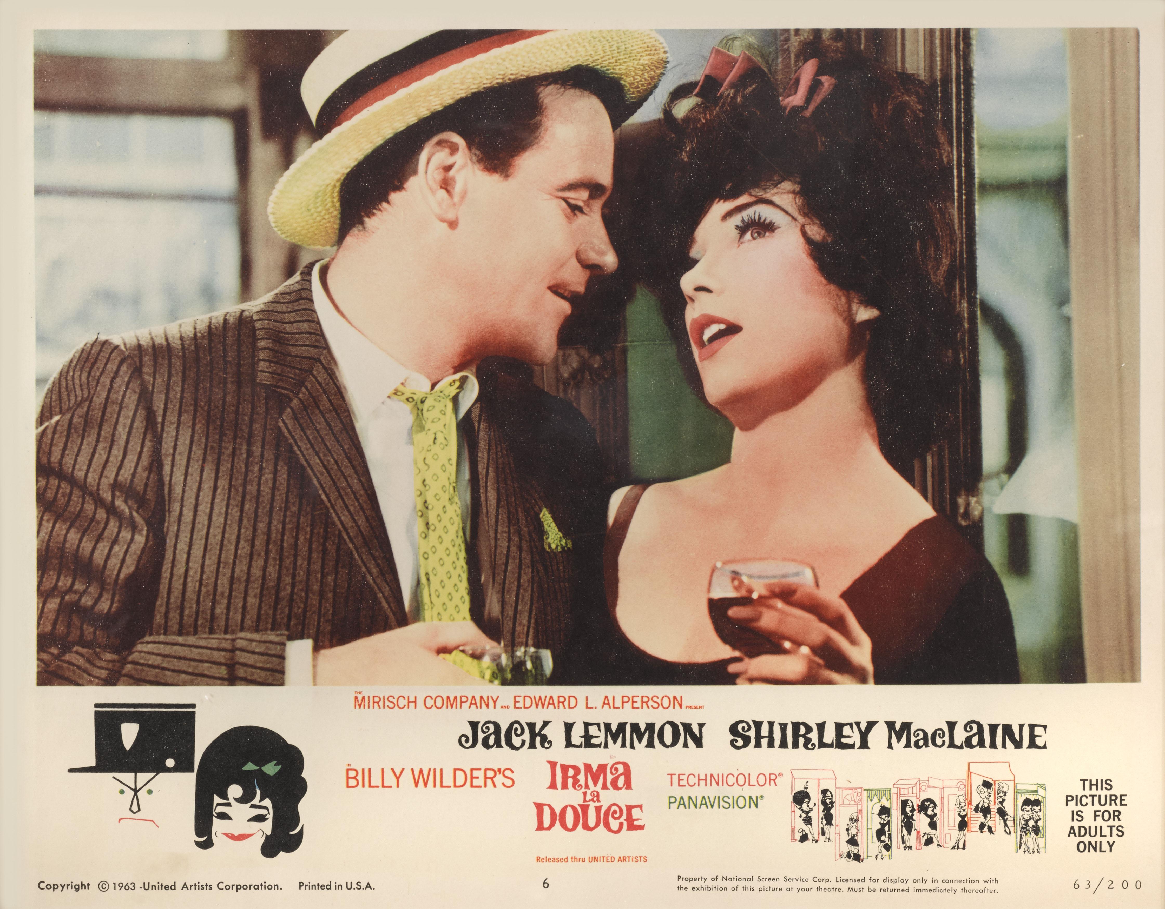 Original US Lobby card for Billy Wilder's 1963 comedy.
This film starred Jack Lemmon and Shirley MacLaine.

This piece would be shipped boxed and sent  by Federal Express
The size given is before framing. The size framed is 16 3/4 x 19 3/4 in.