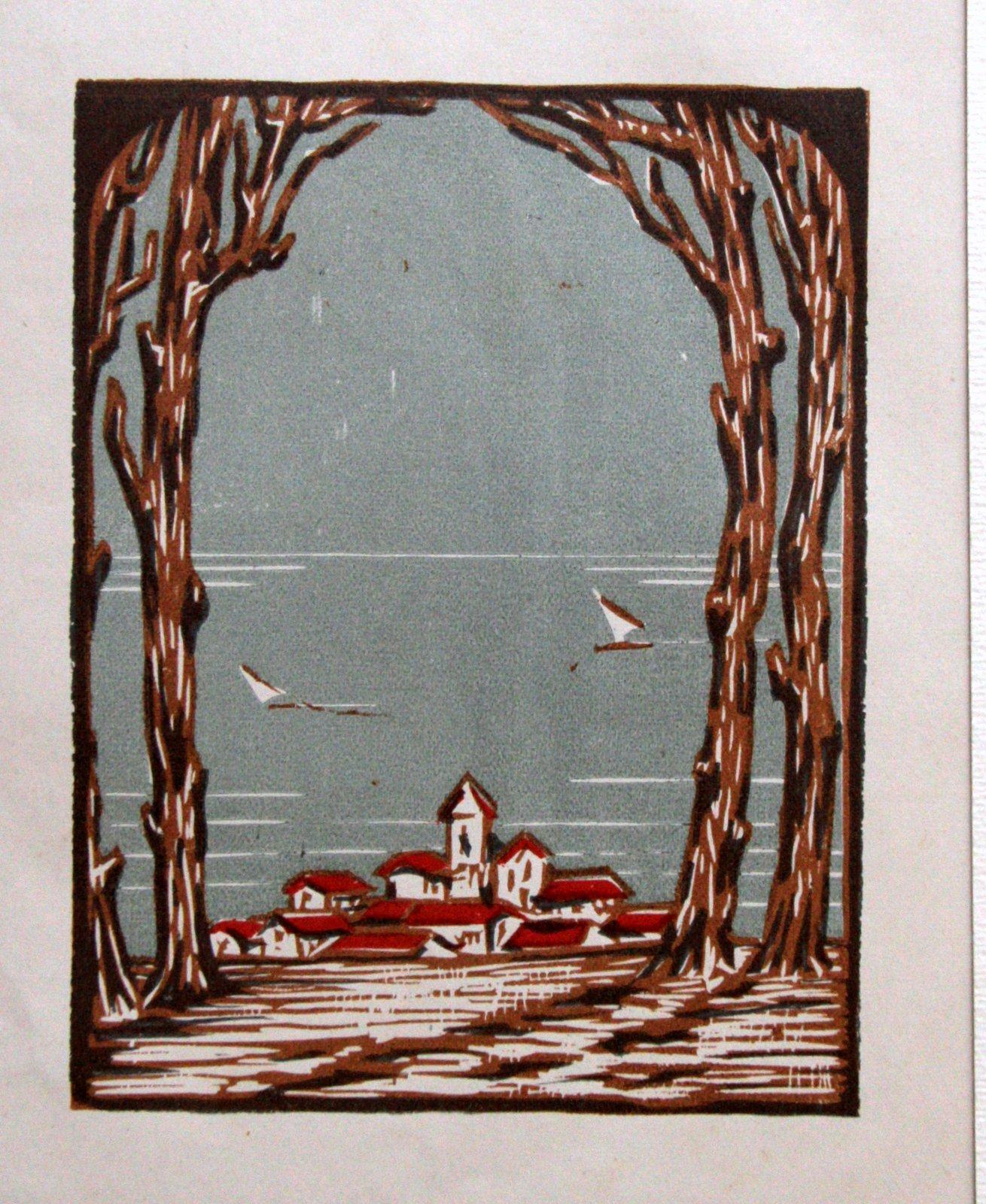 Woodcut print on paper.

Not signed.

Matte included : 39 x 29 cm. Very good condition.