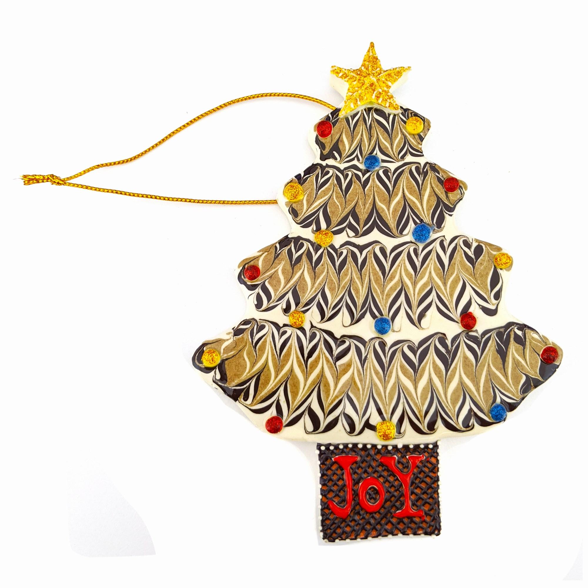 Christmas Tree Ornament "JOY" (from the Christmas Series) - Art by Irma Starr
