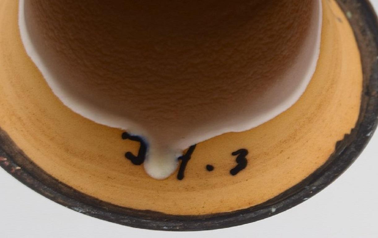 Irma Yourstone, Sweden, Bowl on Foot in Glazed Stoneware, 1960s For Sale 1