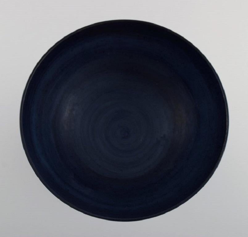Mid-20th Century Irma Yourstone, Sweden, Bowl on Foot in Glazed Stoneware For Sale