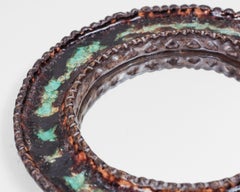 Irma Yourstone for Yourstone Keramik Green Crystalized Glass Mirror