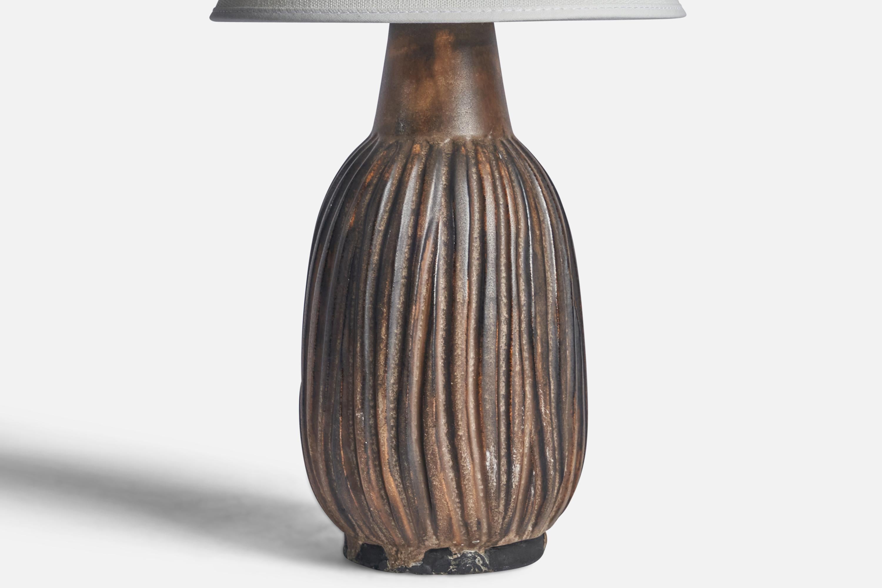 Swedish Irma Yourstone, Table Lamps, Stoneware, Sweden, 1960s
