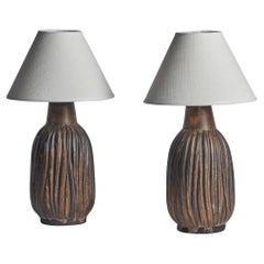 Irma Yourstone, Table Lamps, Stoneware, Sweden, 1960s