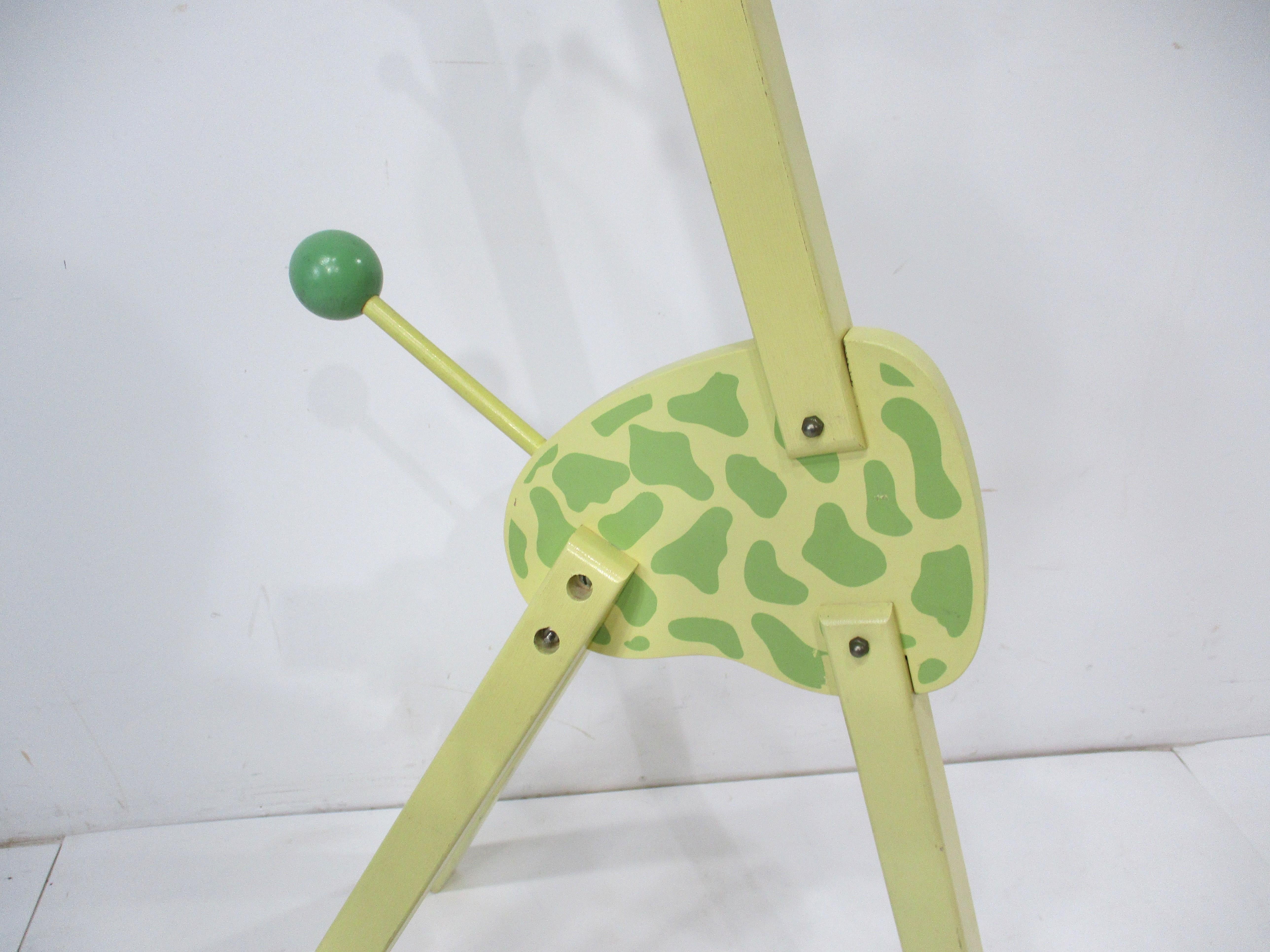 American Irmi Childs Giraffe Animal 1950's Wooden Clothing Tree  For Sale