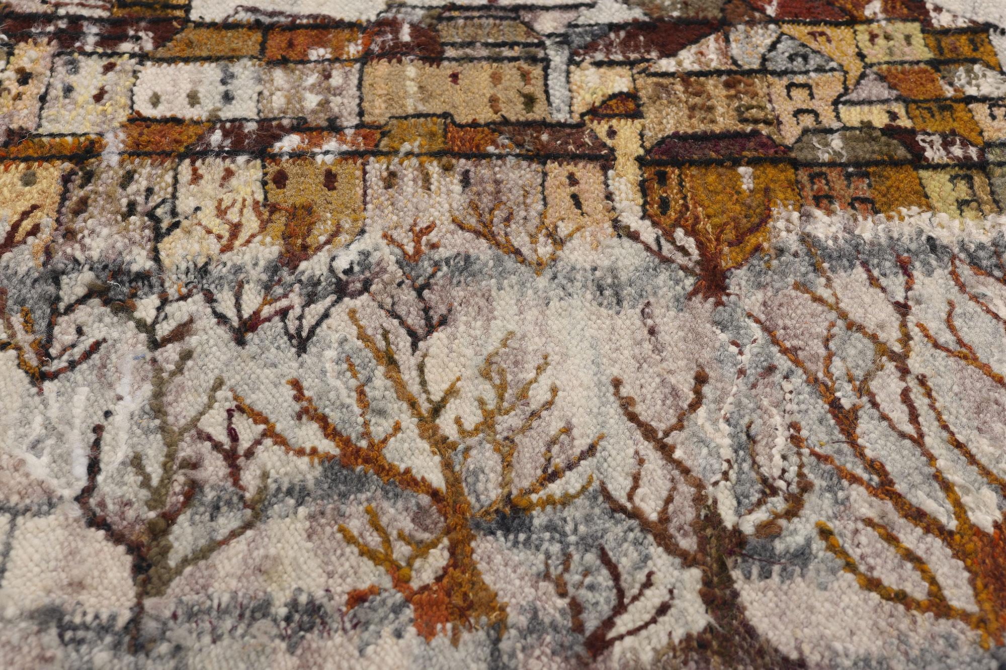 Irmina Jasek Polish Zimowe Miasto Gobelin Tapestry, 03'04 x 04'02 In Good Condition In Dallas, TX