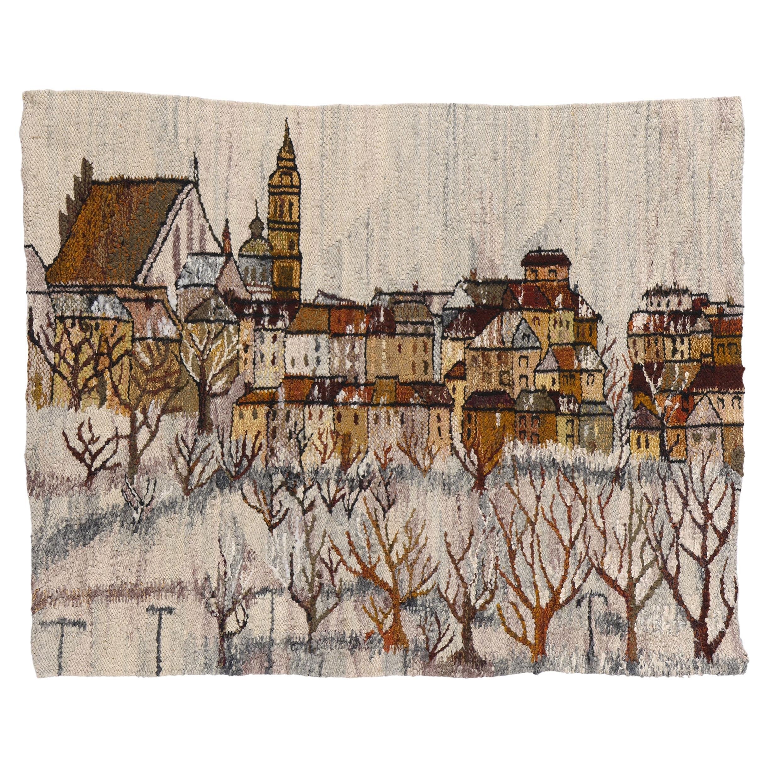 Tapisserie polonaise Zimowe Miasto Gobelin, 03'04 x 04'02