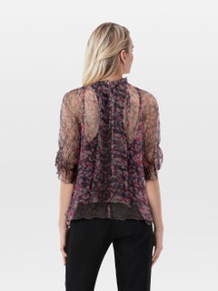 Iro Abstract Print Sheer Blouse Size S