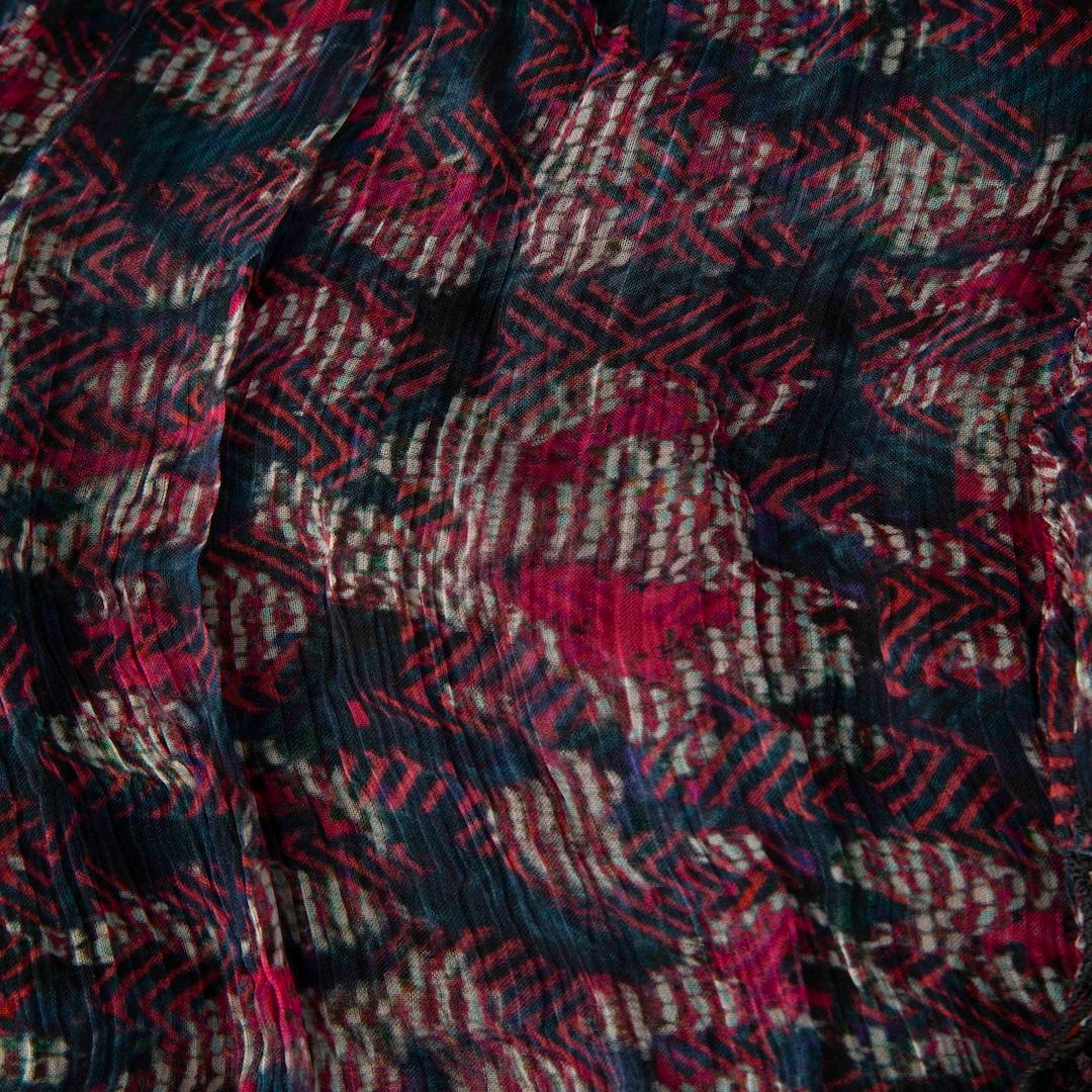 Black Iro Abstract Print Sheer Blouse Size S For Sale