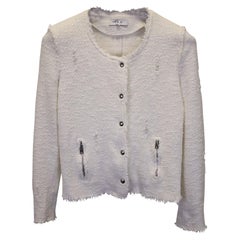 Iro Agnette Tweedjacke aus weißer Baumwolle