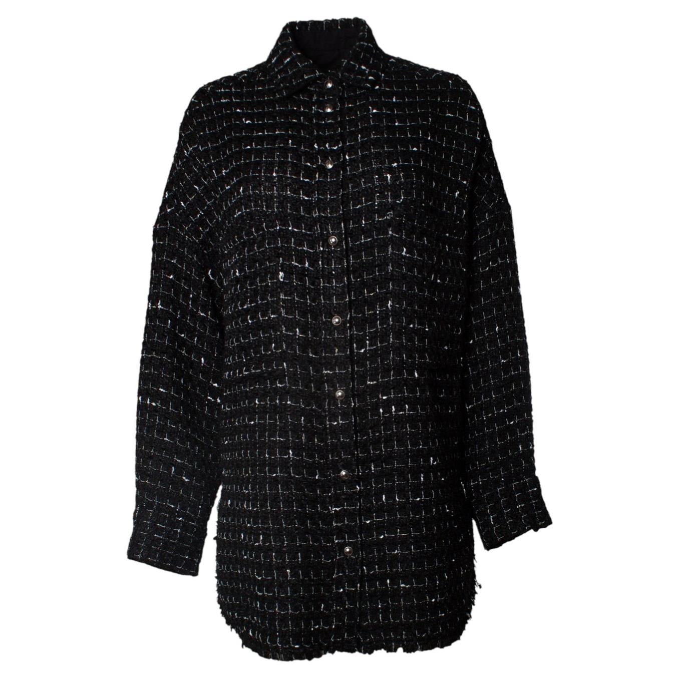 Pre-owned Iro , Amice Tweed Overshirt In Black