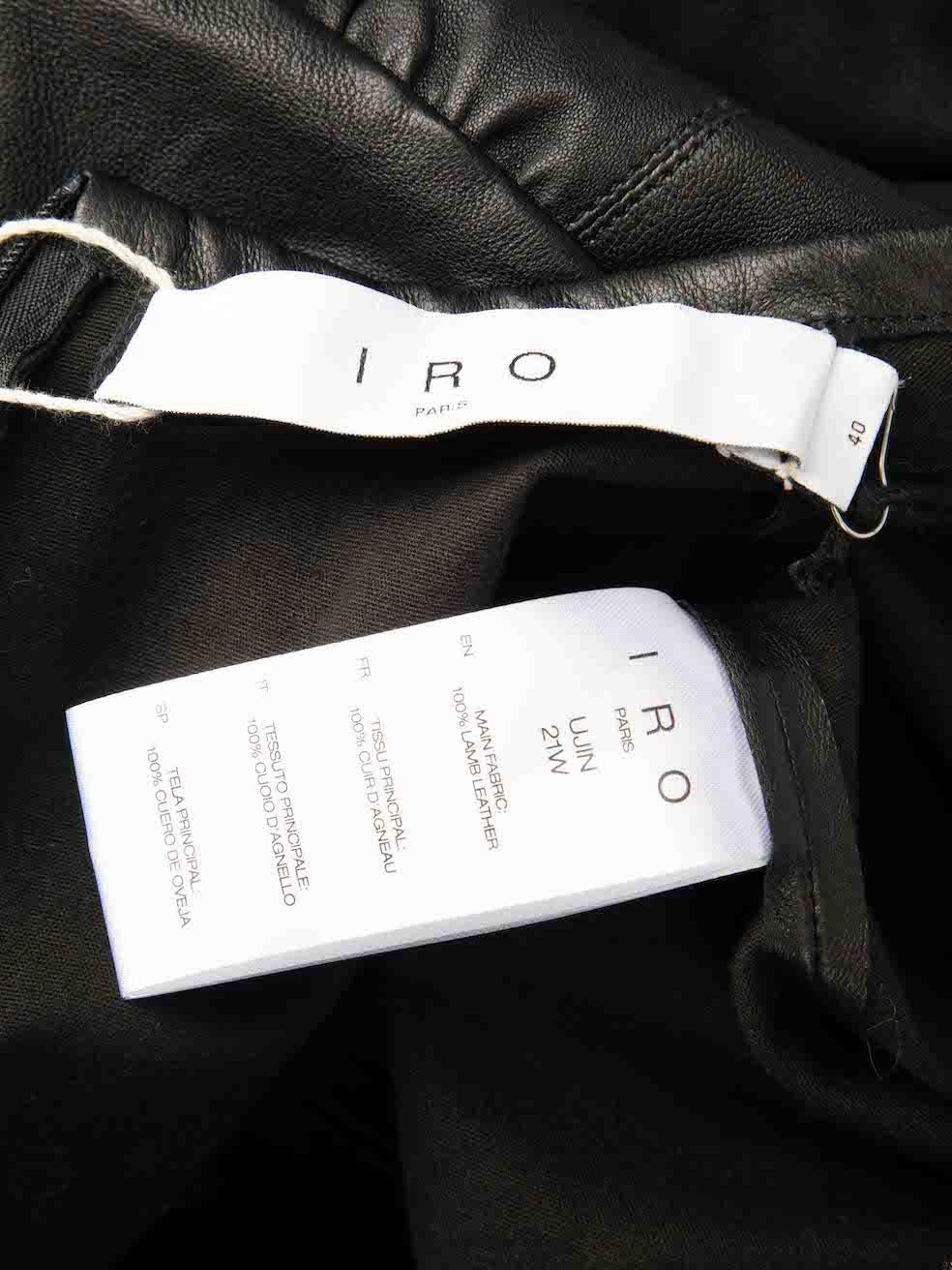 Women's Iro AW/21 Black Leather Mini Dress Size L For Sale