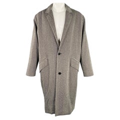 Manteau IRO collection automne-hiver 2016, taille IT 50, modèle Gerwolf, noir et blanc, motif à chevrons, mélange de laine