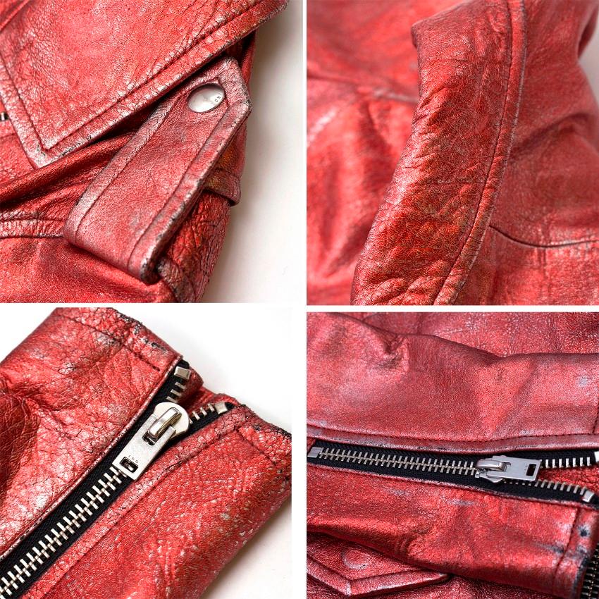 Iro Axelle Red Metallic Moto Jacket US 6 at 1stDibs red metallic
