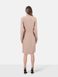 Iro Beige Long Sleeve Pleated Dress Size M