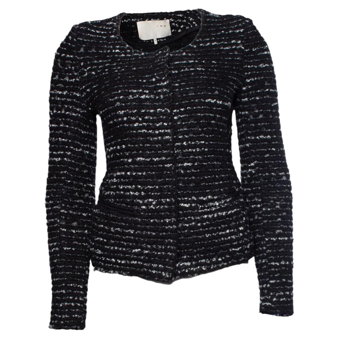 IRO, black and white boucle jacket
