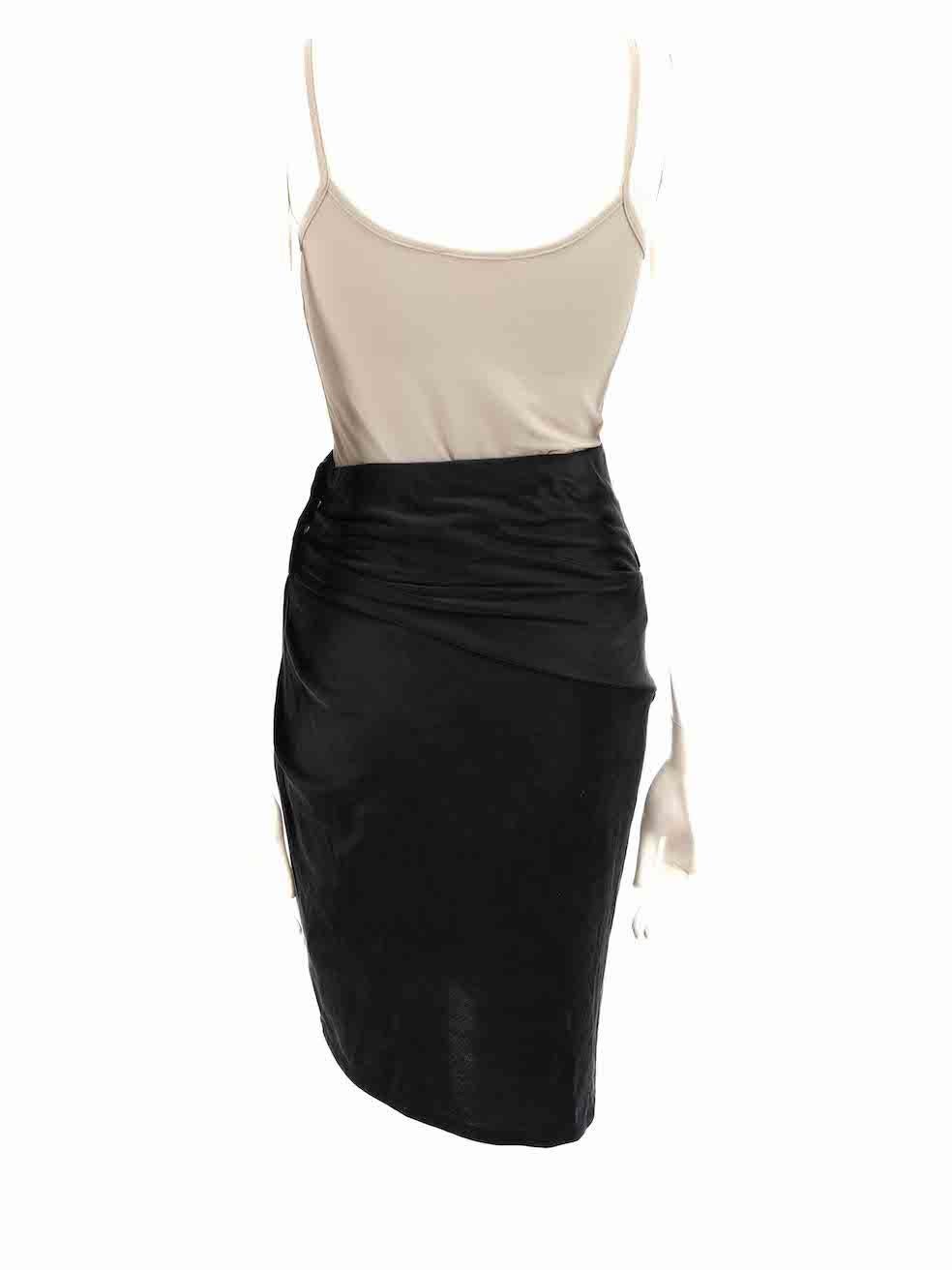 Iro Black Draped Ruched Knee Length Skirt Size S In New Condition For Sale In London, GB