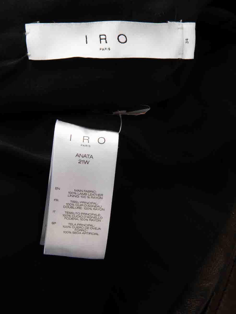 Iro Black Leather Anata Buttoned Mini Dress Size XS Pour femmes en vente